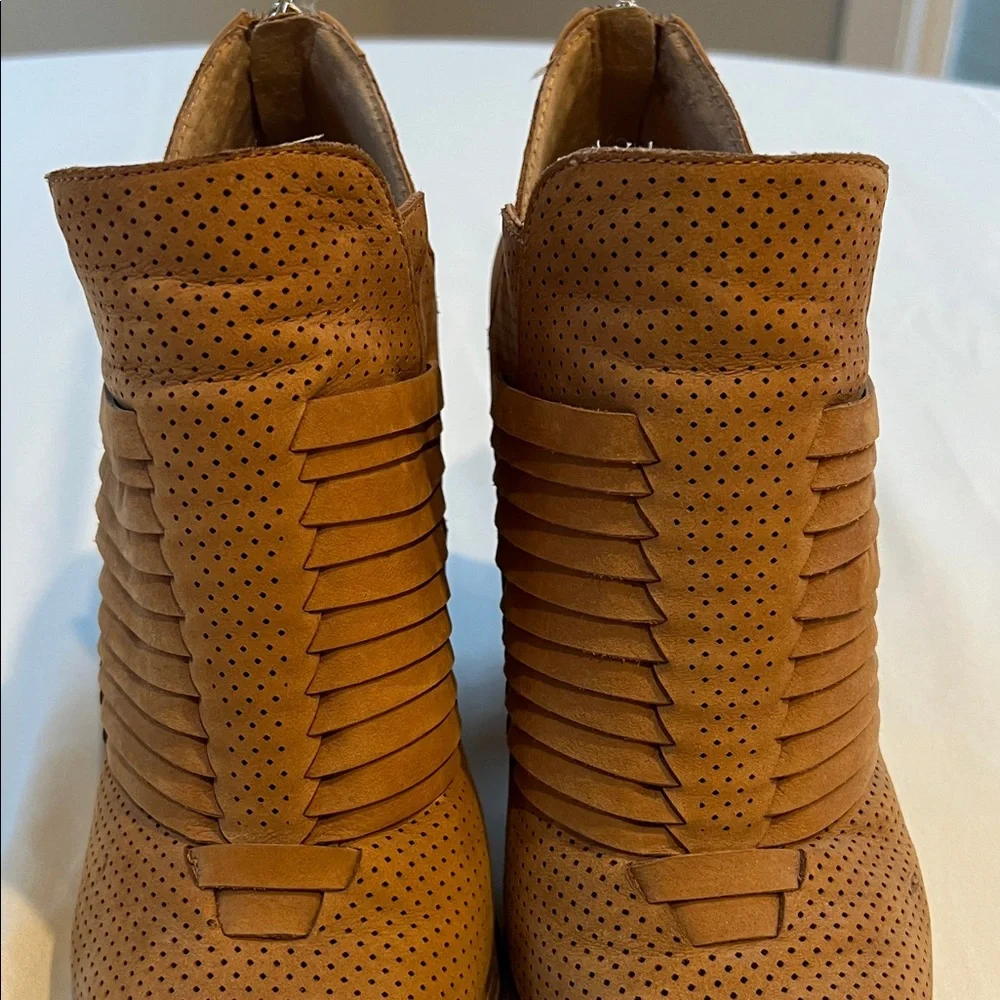 Vince Camuto Tan Perforated Ankle Booties - Picture 9 of 12